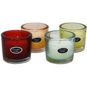 Wholesale - GLASS CUP WITH WAX - 2% VANILLA ASST COLORS C/P 24, UPC: 068296290031